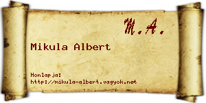 Mikula Albert névjegykártya