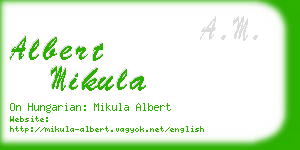 albert mikula business card